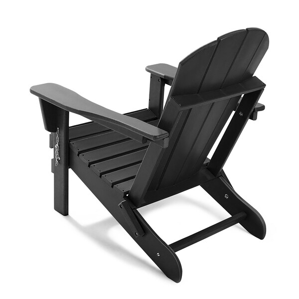 Outdoor Folding Adirondack Chair, Black, 2PK
